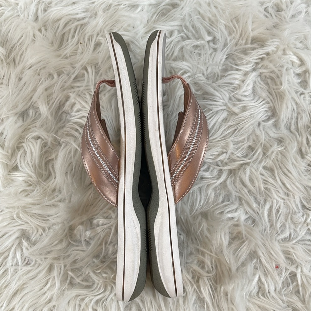 Clarks Cloudsteppers Women's Brinkley Jazz Flip-Flops - Rose Gold - Size 10 - Picture 8 of 12